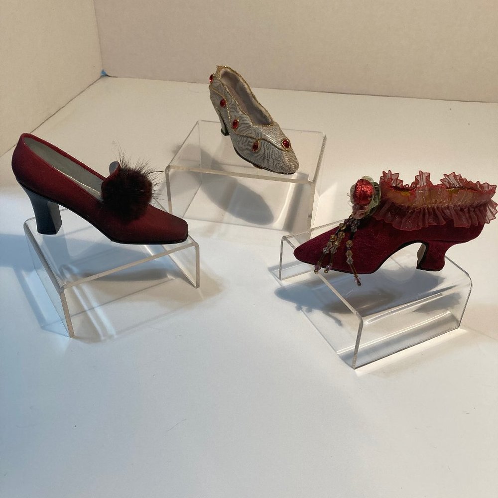 3 Miniature Collectible Fancy shoes